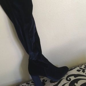 Navy Blue Thigh High Boots